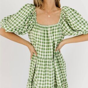 Shop ZOCO Daymaker Dress in Green Gingham
